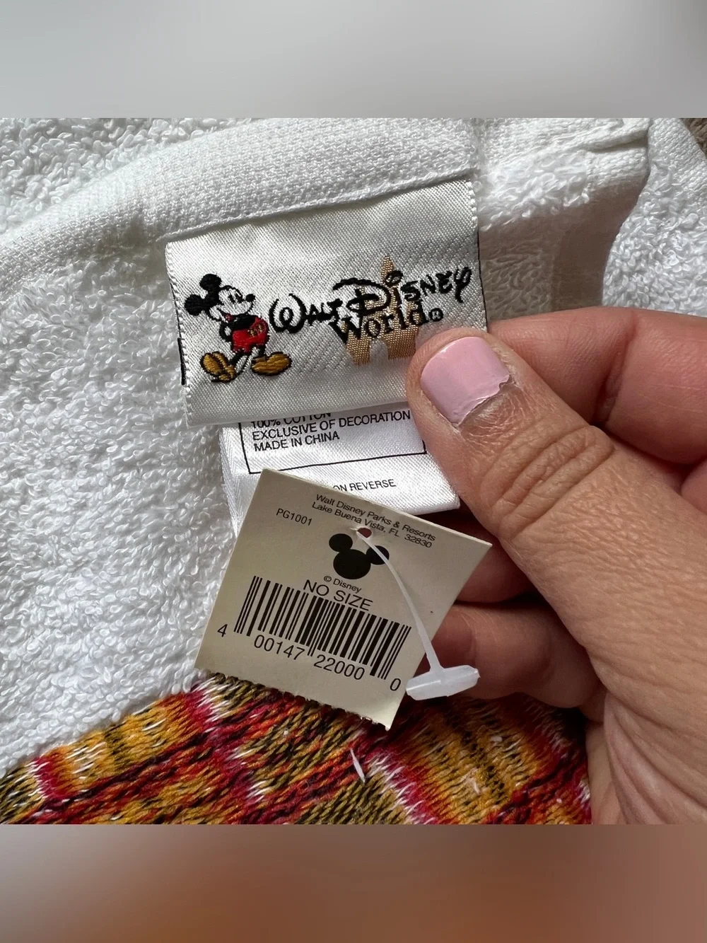 NWT Vtg Walt Disney World Mickey Mouse Cotton Bath Towel Disney Parks One Size